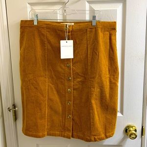 Button Front Corduroy skirt, Golden Vintage, XXL